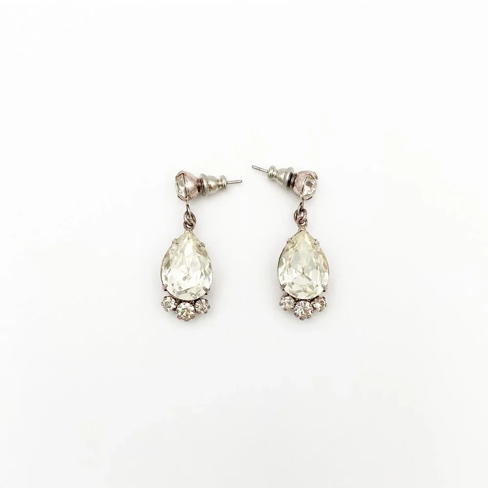 VINTAGE (Y2K) | Crystal & Rhinestone Teardrop Necklace + Earrings Set - Picture 11 of 15